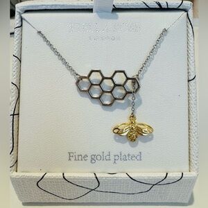 NWT Gold and Silver Honeycomb Bee Chain Necklace